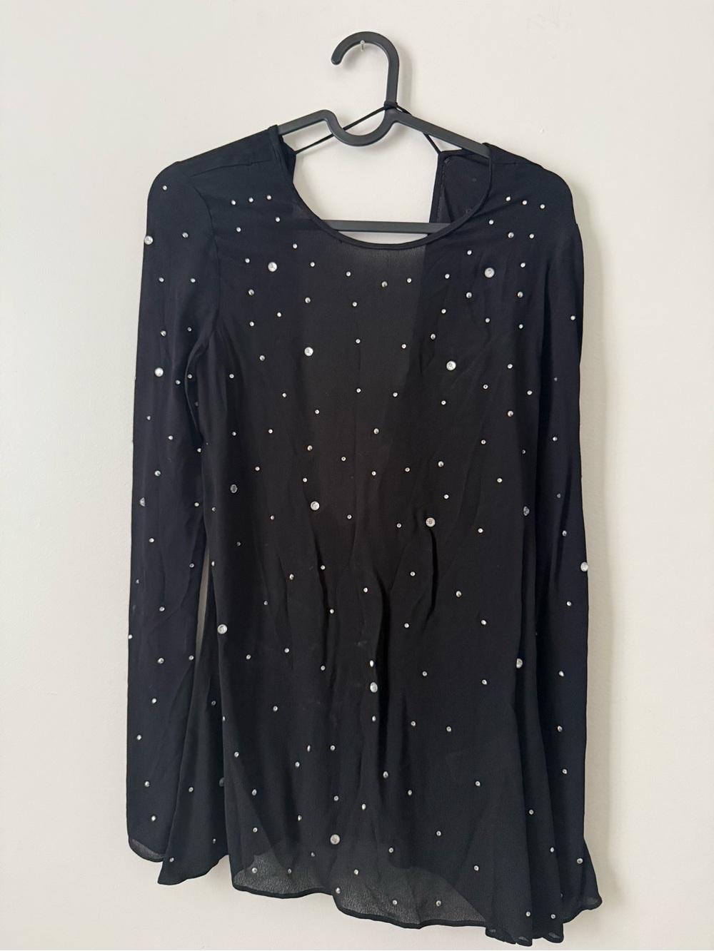 Zara Black Top with Silver Stud Details